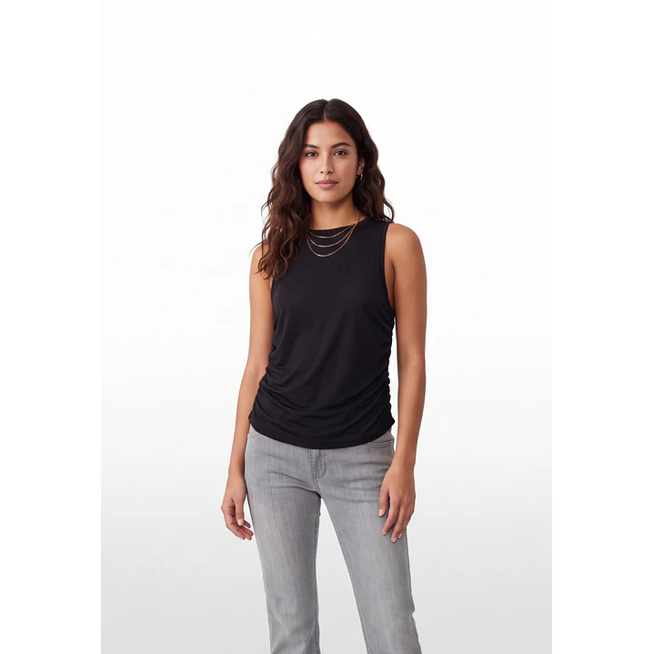 Polera Recogido Mujer  Negro 1