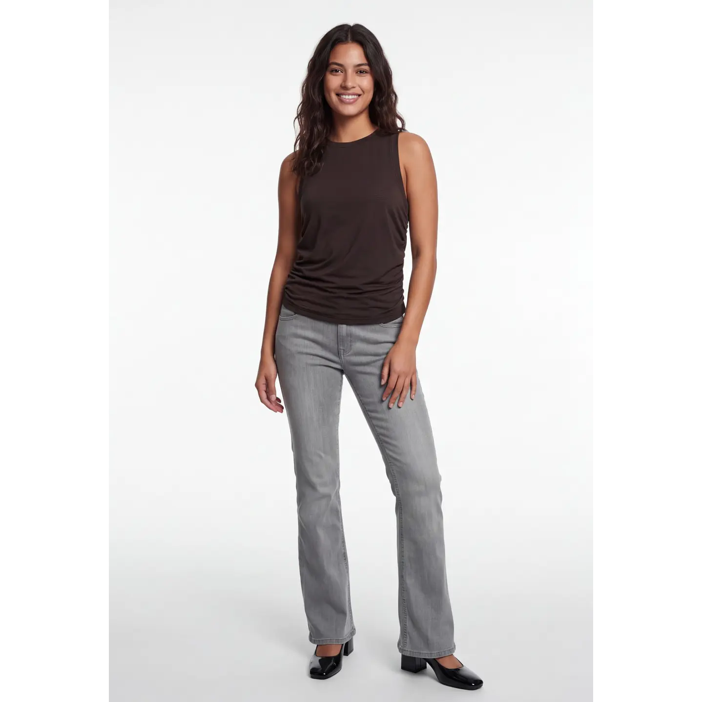 Polera Recogido Mujer Café 3