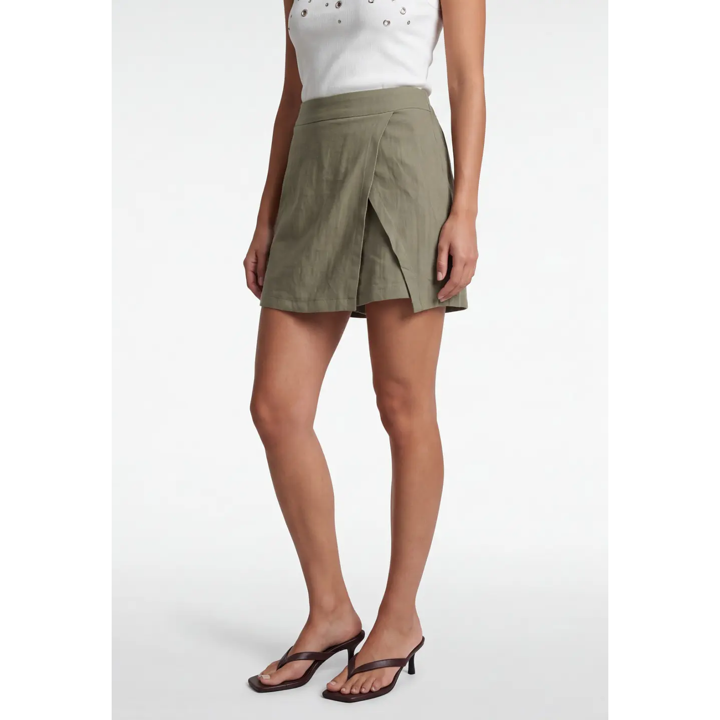Falda Skort Viscosa Mujer Verde 1