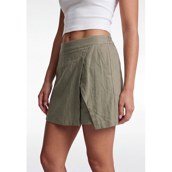 Falda Skort Viscosa Mujer Verde 4
