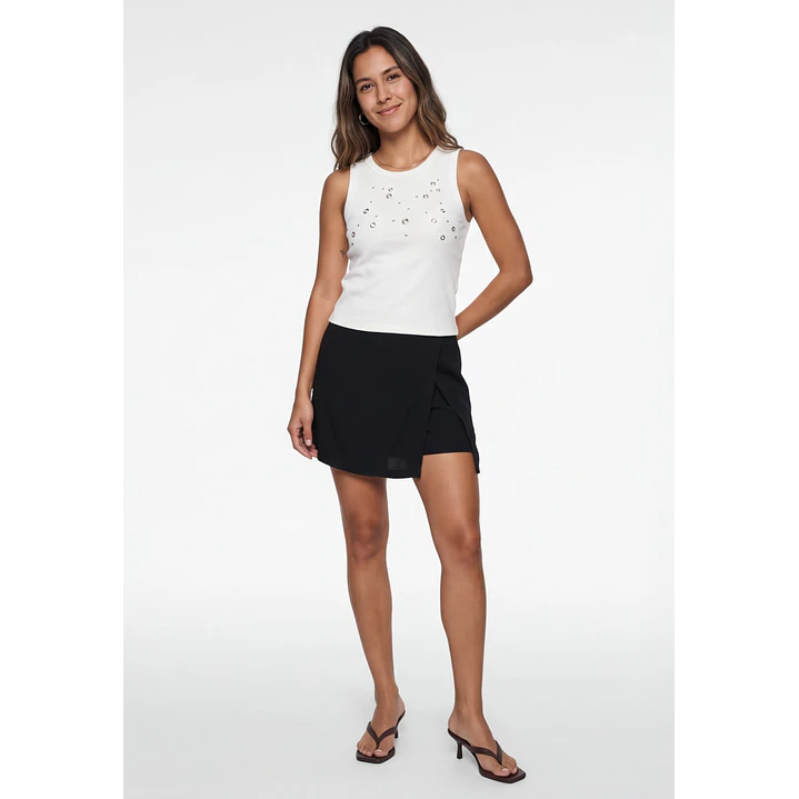Falda Skort Viscosa Mujer Negro 3