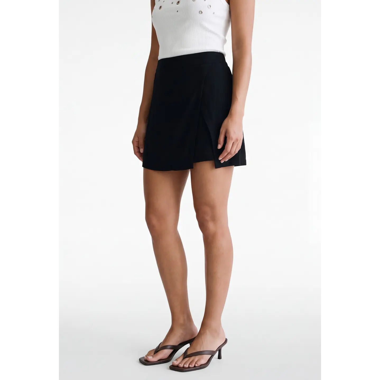 Falda Skort Viscosa Mujer Negro 1