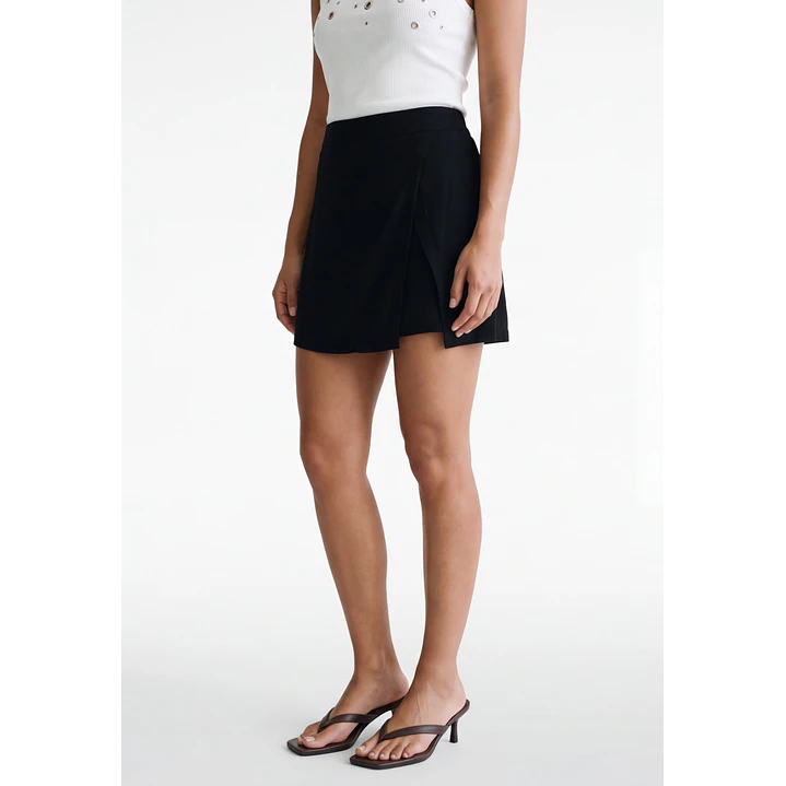 Falda Skort Viscosa Mujer Negro 1