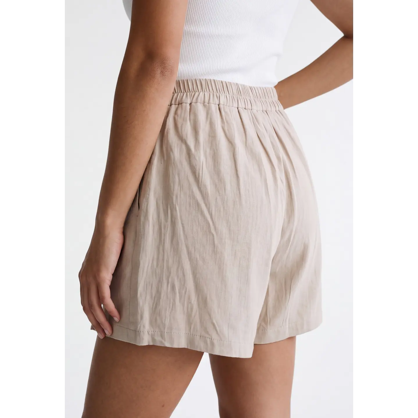 Falda Skort Viscosa Mujer Beige 2