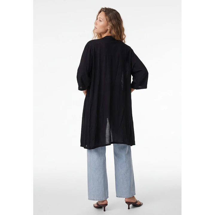 Tapado Liso Mujer Manga 3/4 Negro 2