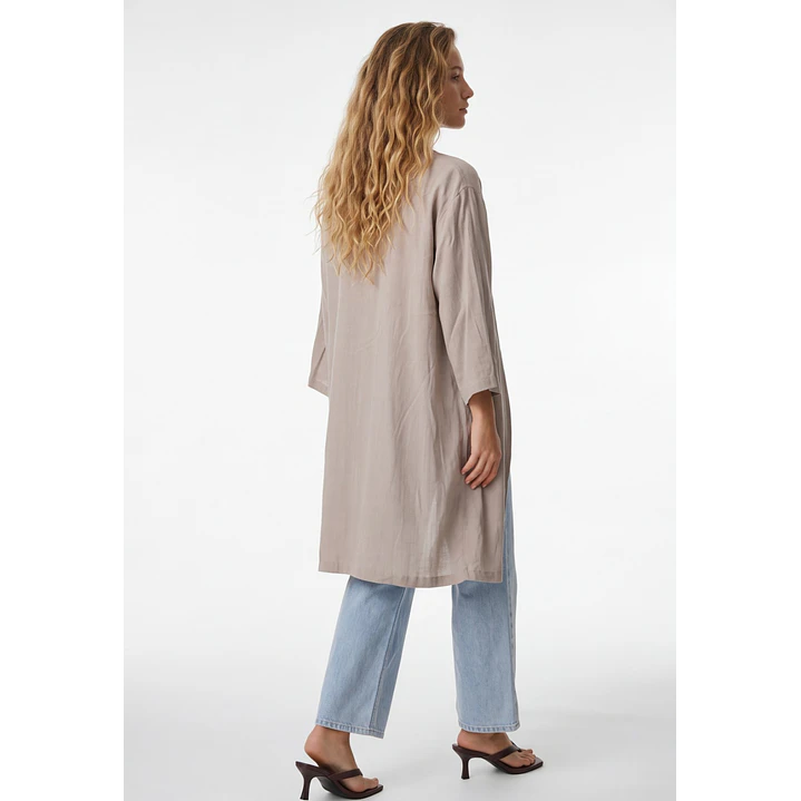 Tapado Liso Mujer Manga 3/4 Beige 2