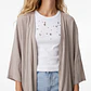 Tapado Liso Mujer Manga 3/4 Beige - Miniatura 4