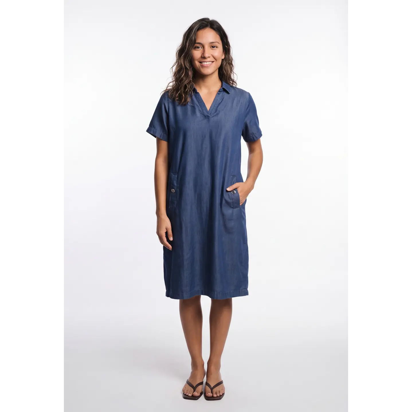Vestido Tencel Mujer Azul 1