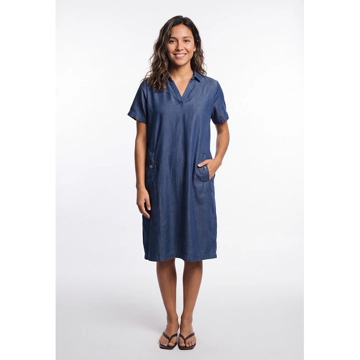Vestido Tencel Mujer Azul 1