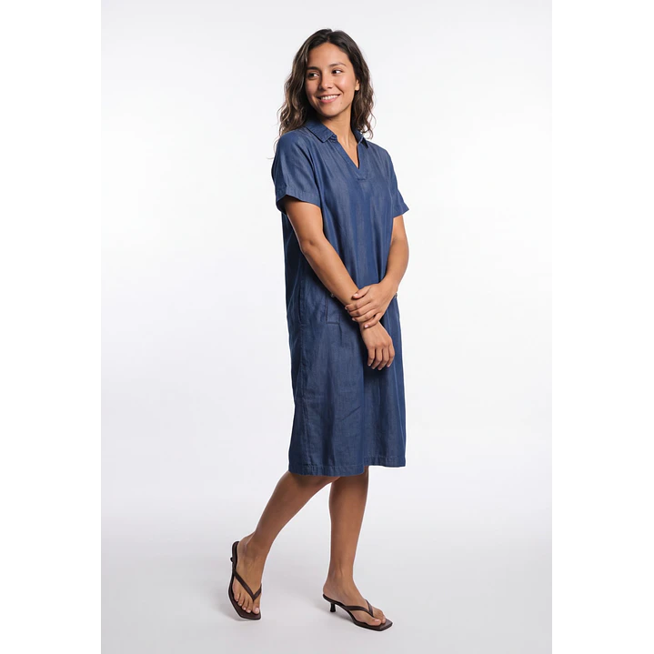 Vestido Tencel Mujer Azul 3