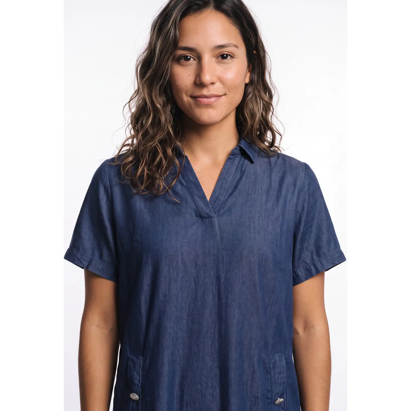 Vestido Tencel Mujer Azul 4