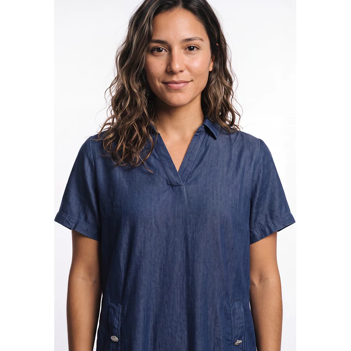 Vestido Tencel Mujer Azul 4