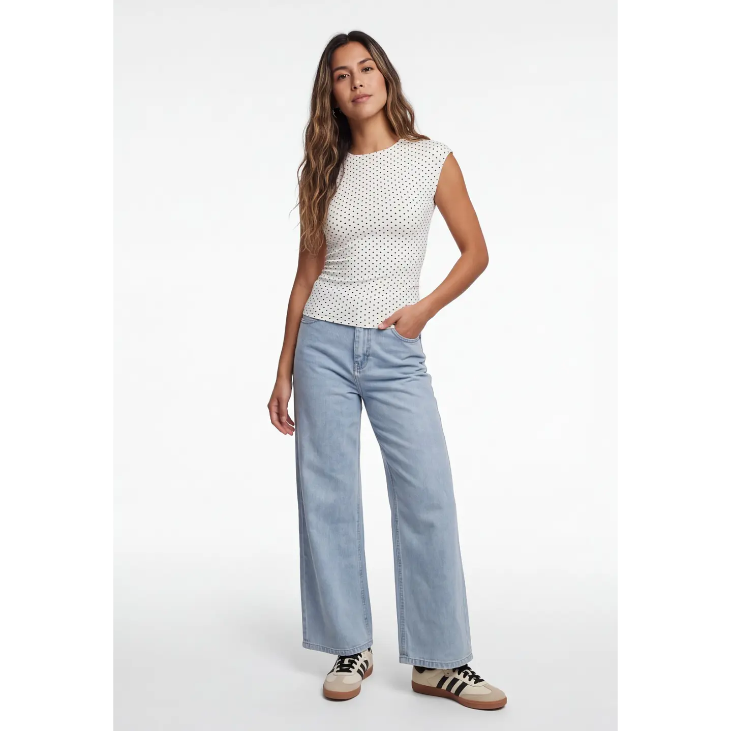 Jeans Wide Leg Mujer Celeste 3