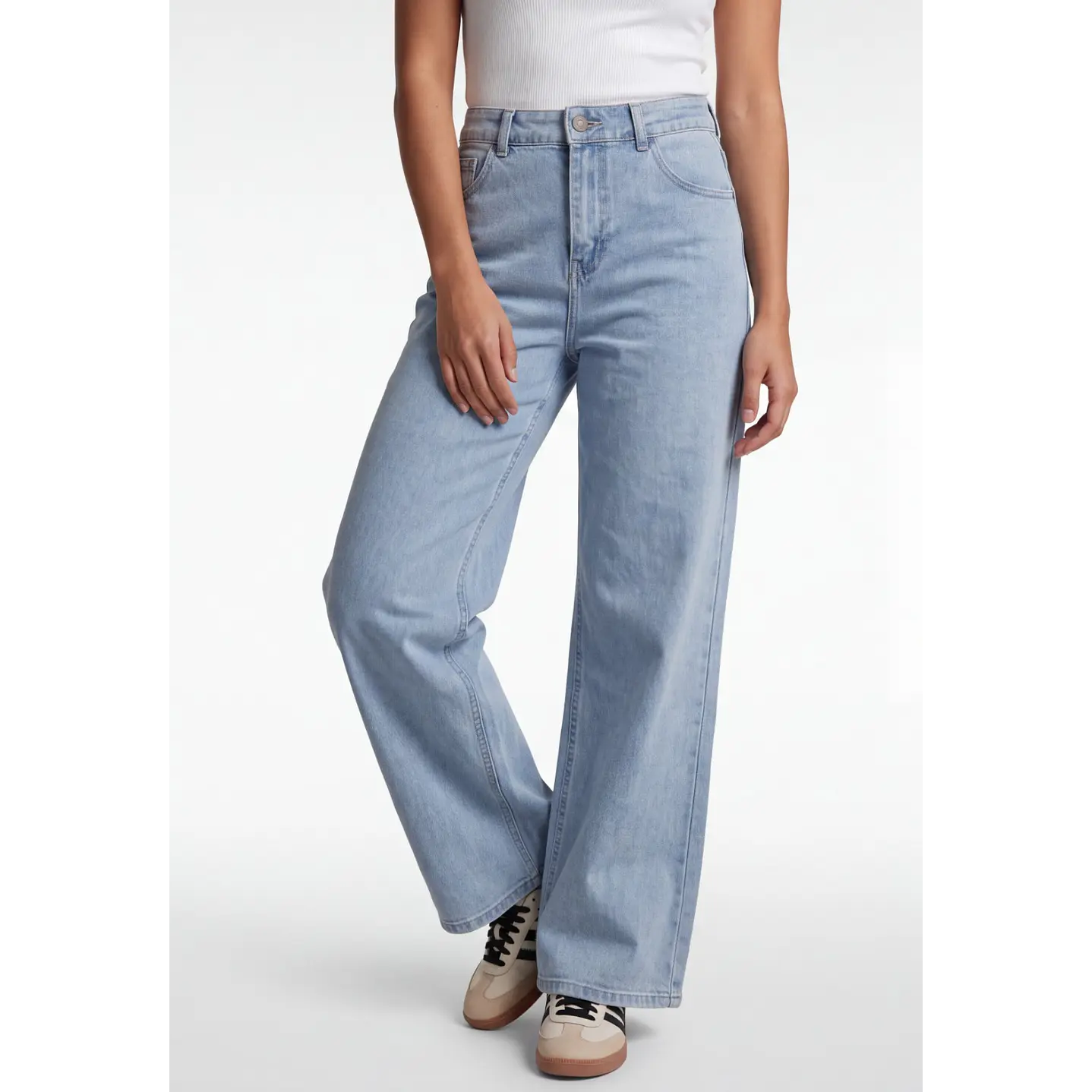 Jeans Wide Leg Mujer Celeste 1