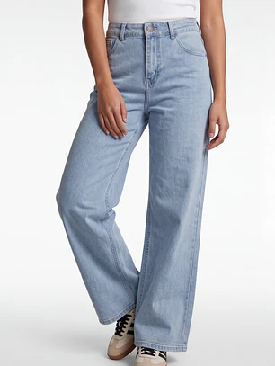 Jeans Wide Leg Mujer Celeste