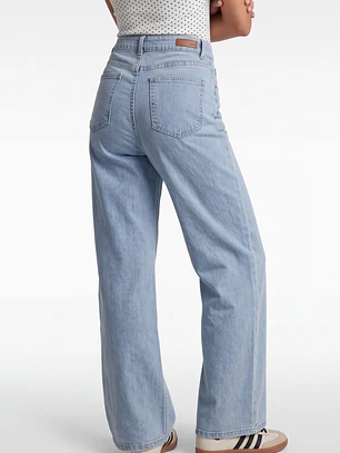 Jeans Wide Leg Mujer Celeste