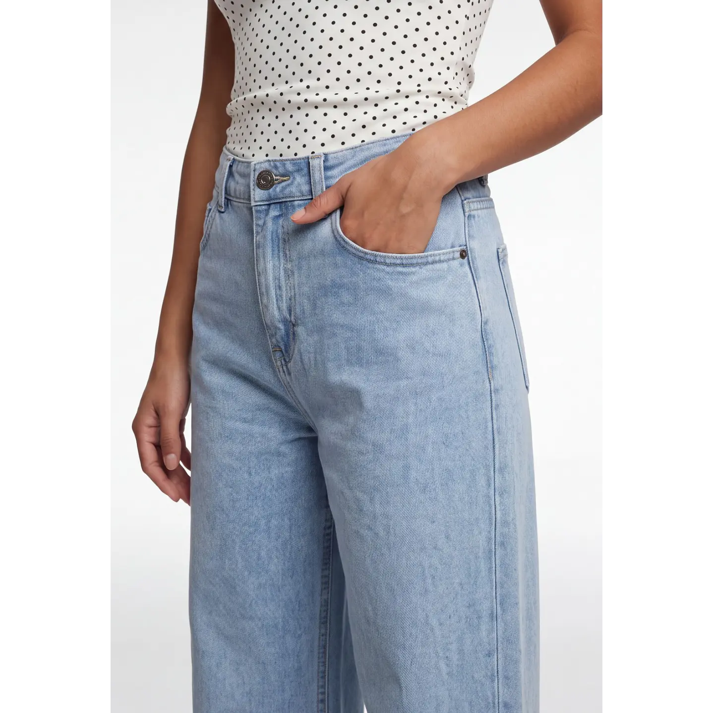 Jeans Wide Leg Mujer Celeste 4
