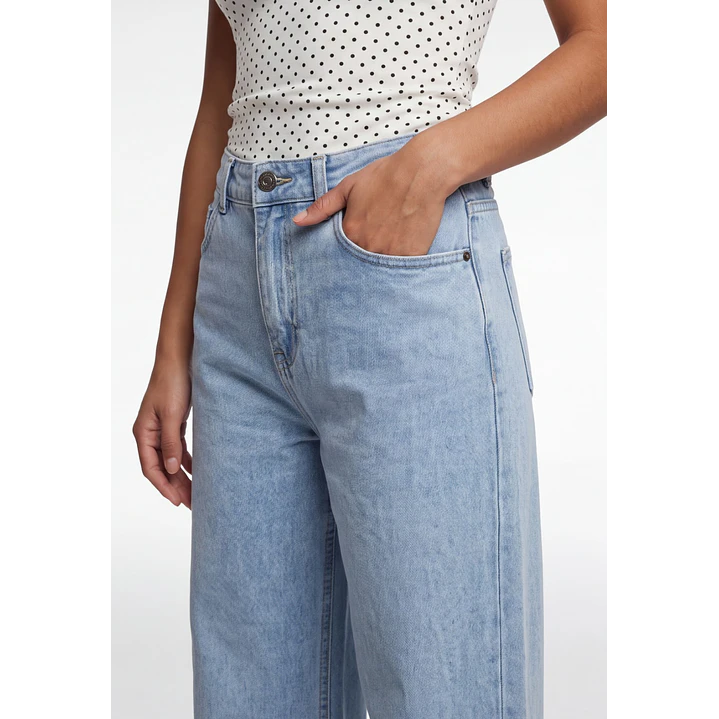 Jeans Wide Leg Mujer Celeste 4
