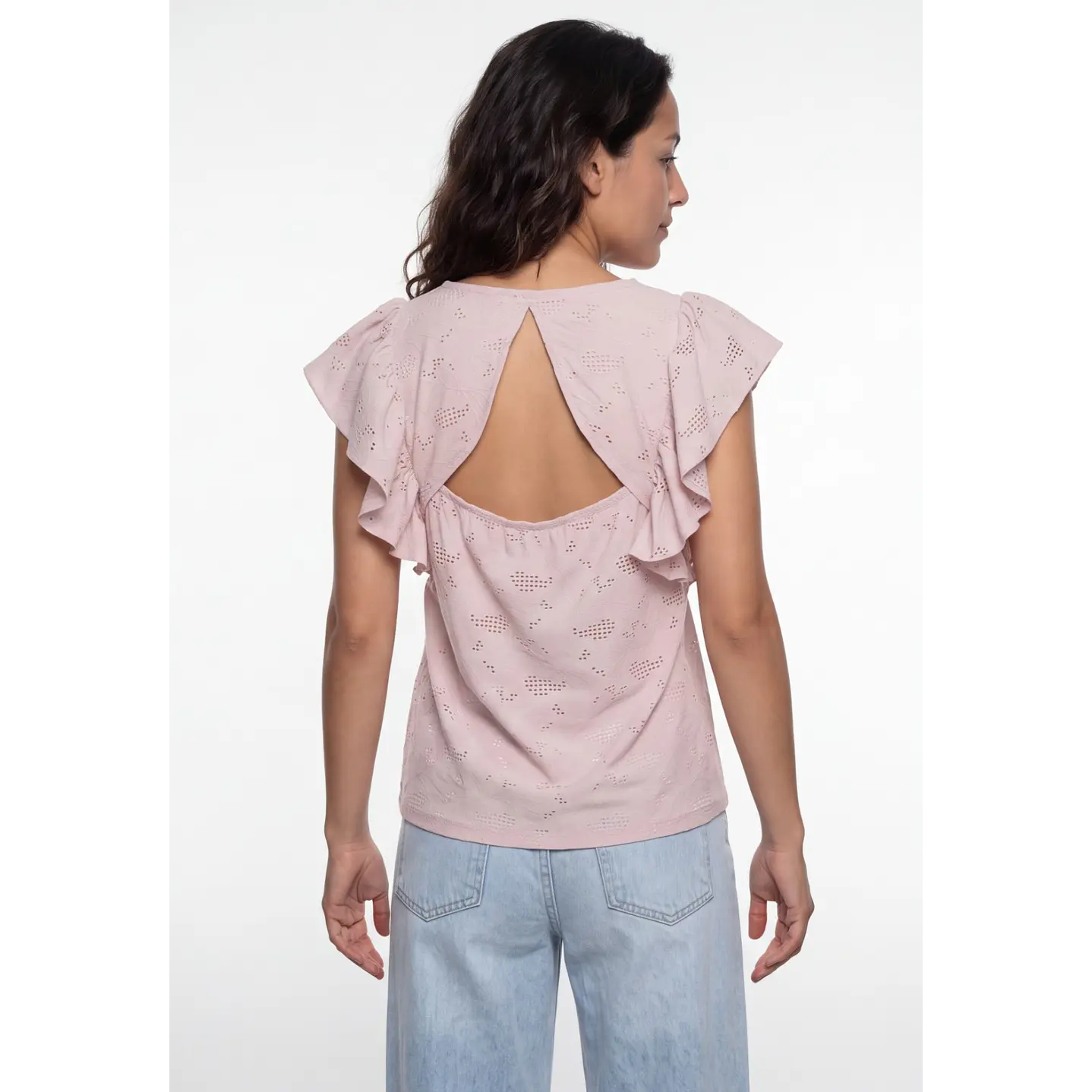 Polera Broderie Mujer Rosado 2