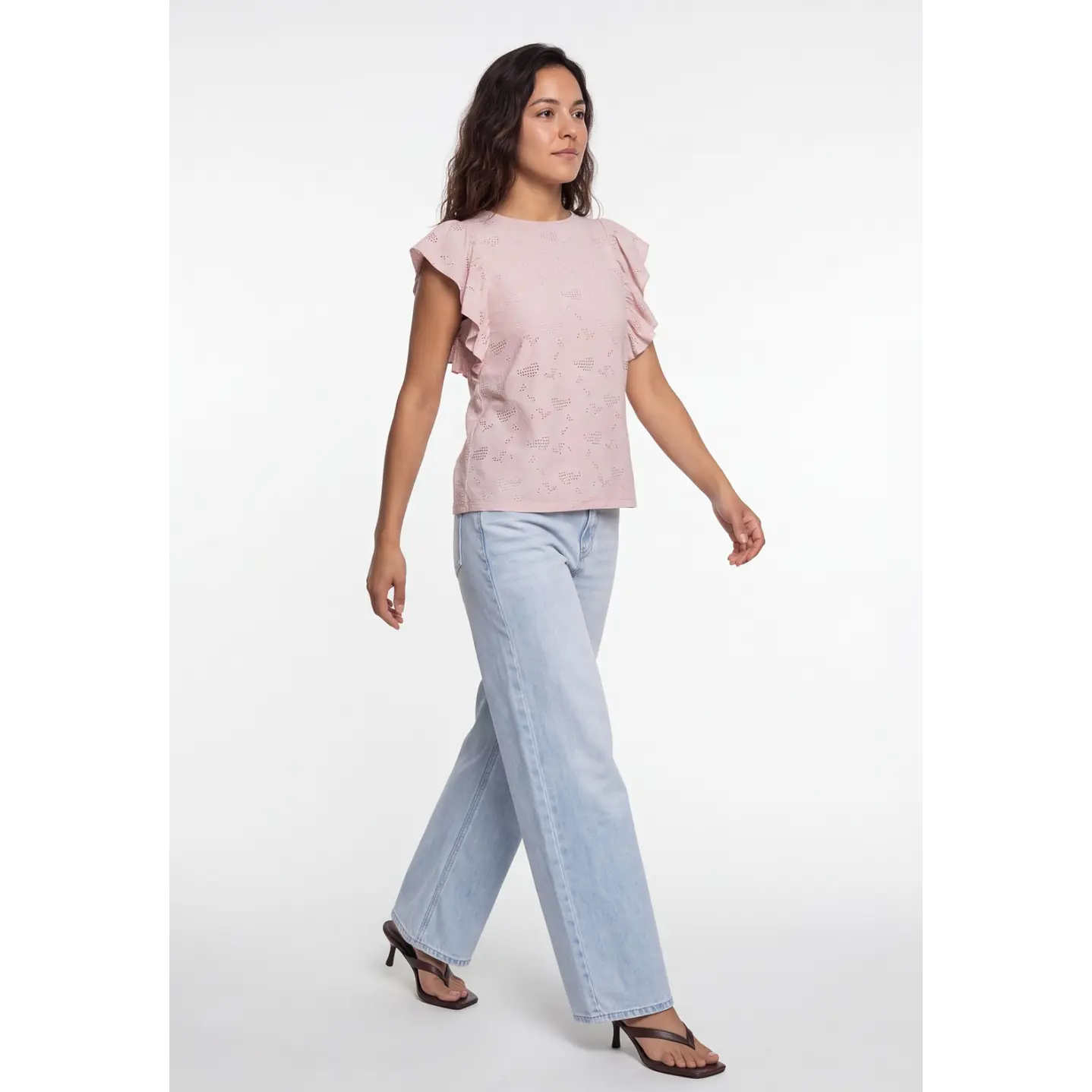 Polera Broderie Mujer Rosado 3