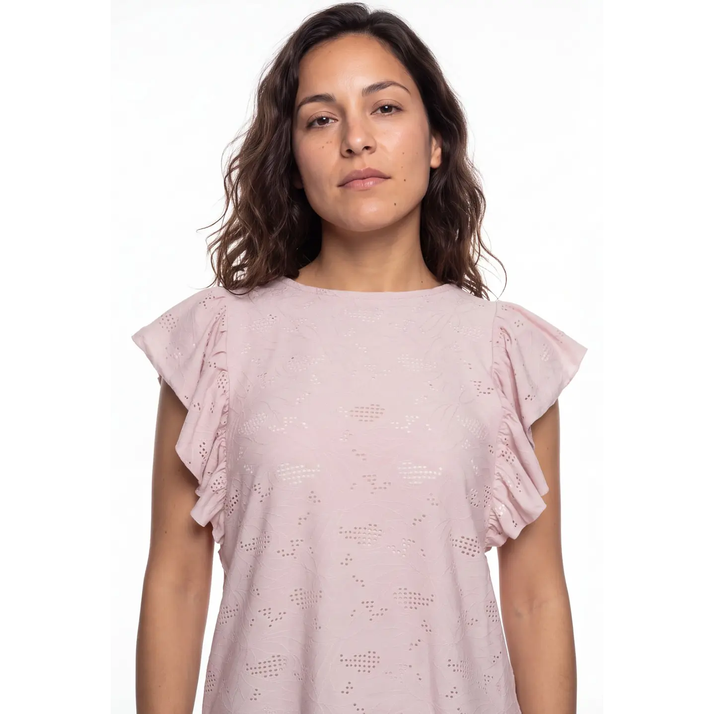 Polera Broderie Mujer Rosado 4
