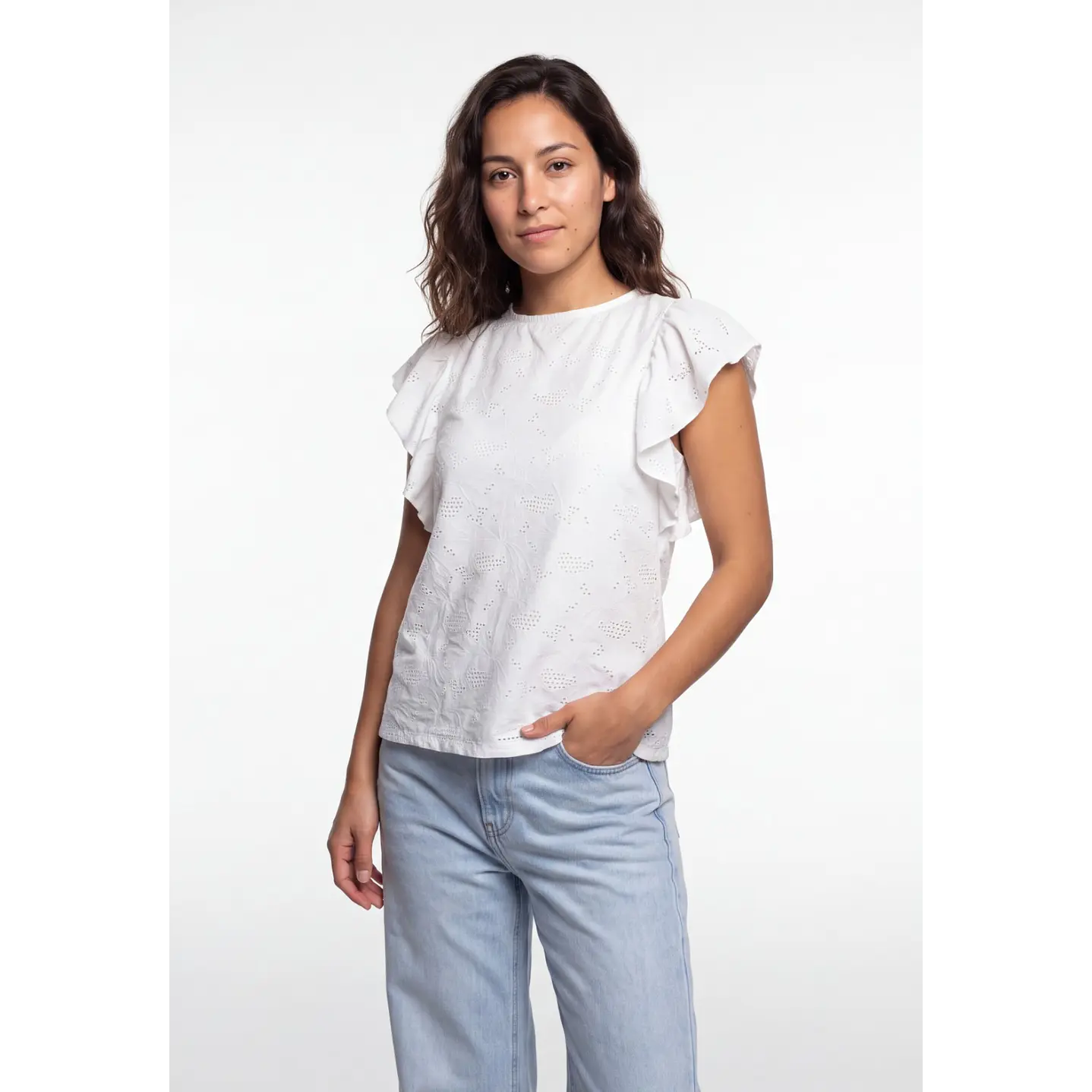 Polera Broderie Mujer Crudo 1