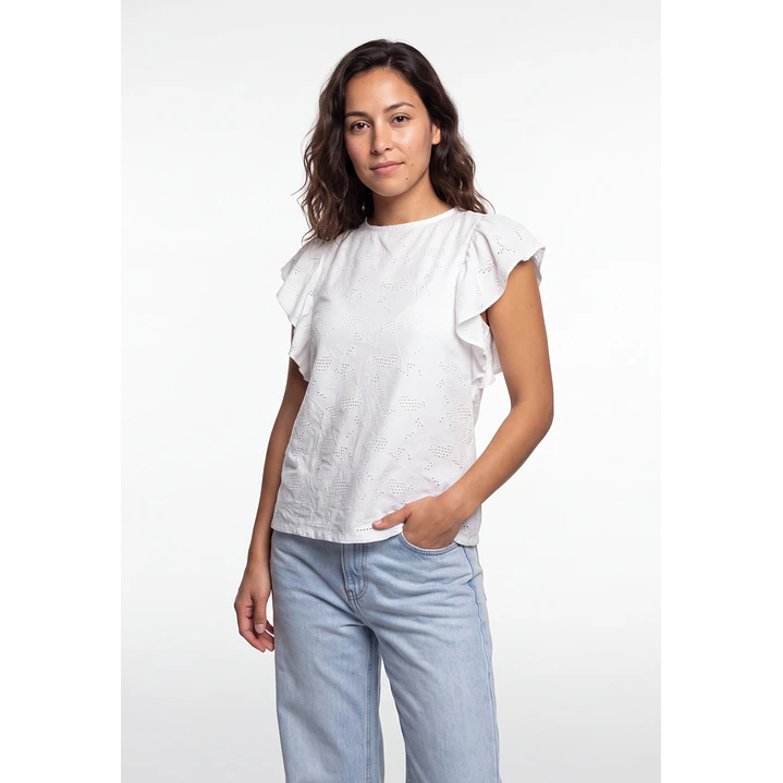 Polera Broderie Mujer Crudo 1