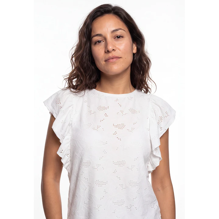 Polera Broderie Mujer Crudo 4