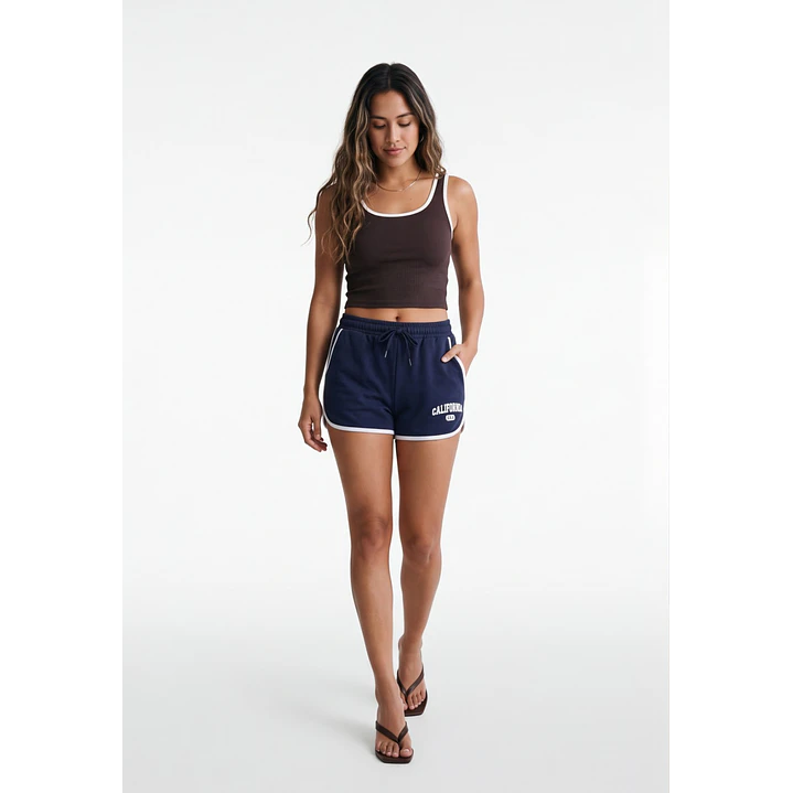 Short Franela Mujer Azul 3