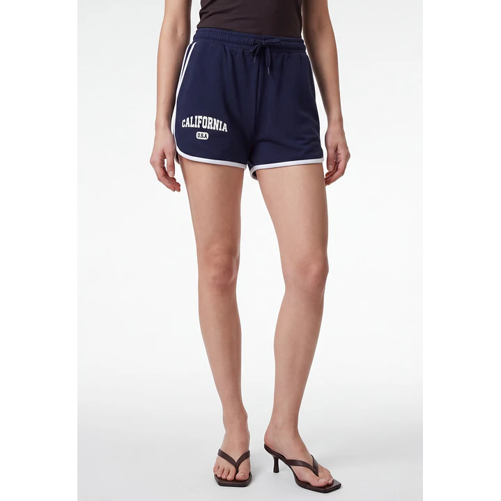 Short Franela Mujer Azul 1