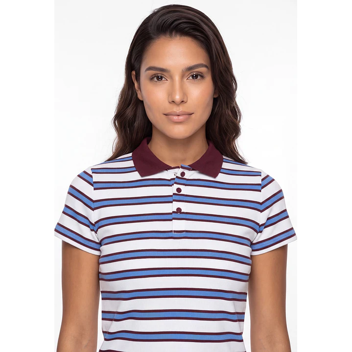 Polera Polo Mujer Blanco 4