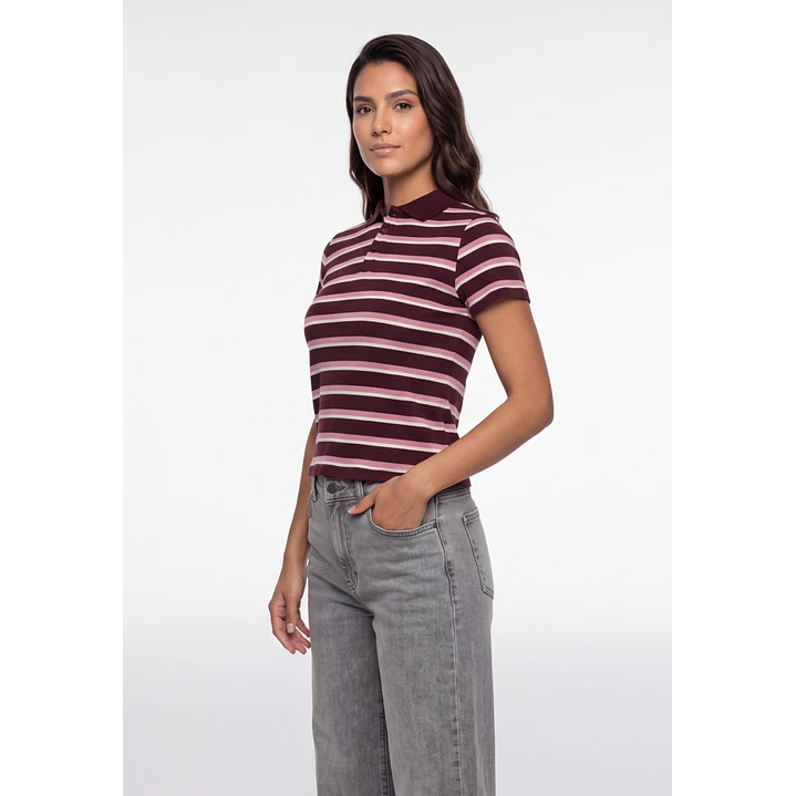 Polera Polo Mujer Burdeo 1