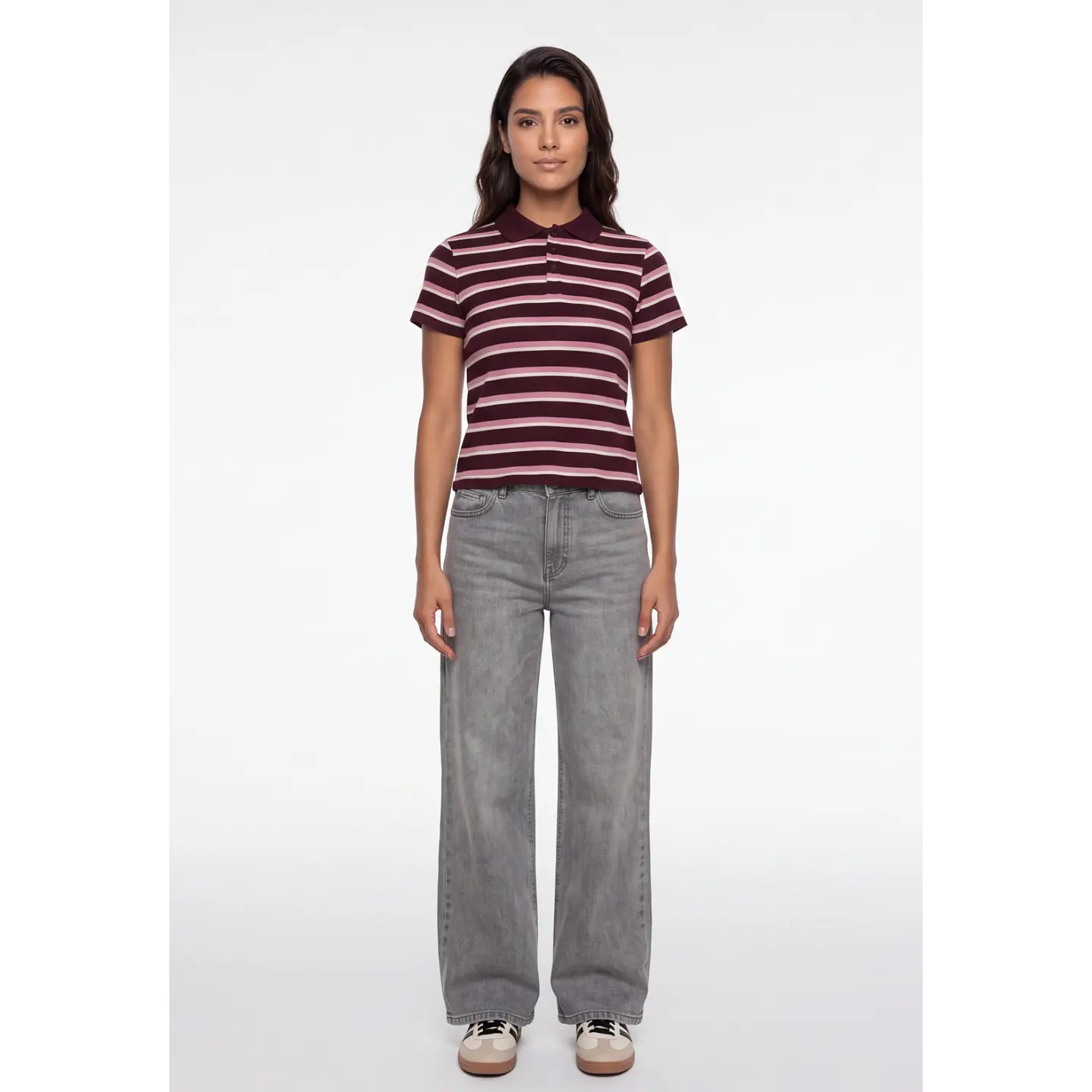 Polera Polo Mujer Burdeo 3