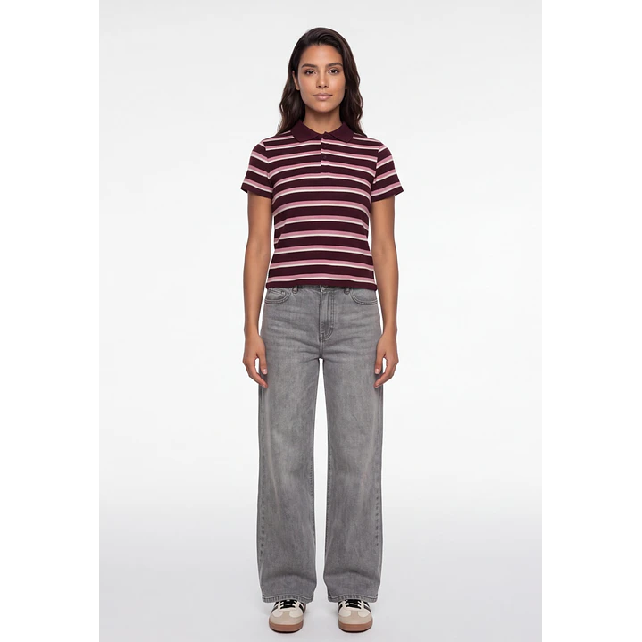Polera Polo Mujer Burdeo 3