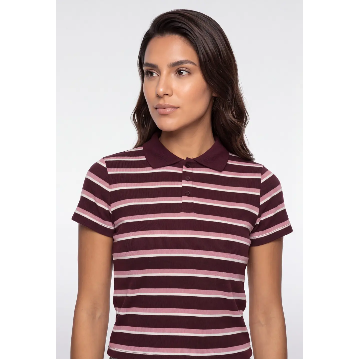 Polera Polo Mujer Burdeo 4