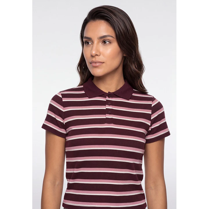 Polera Polo Mujer Burdeo 4