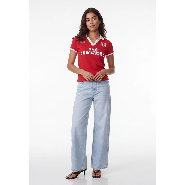 Polera Polo Mujer Rojo 3