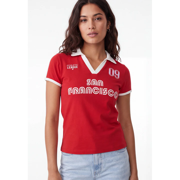 Polera Polo Mujer Rojo 1