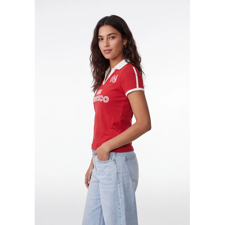 Polera Polo Mujer Rojo 4