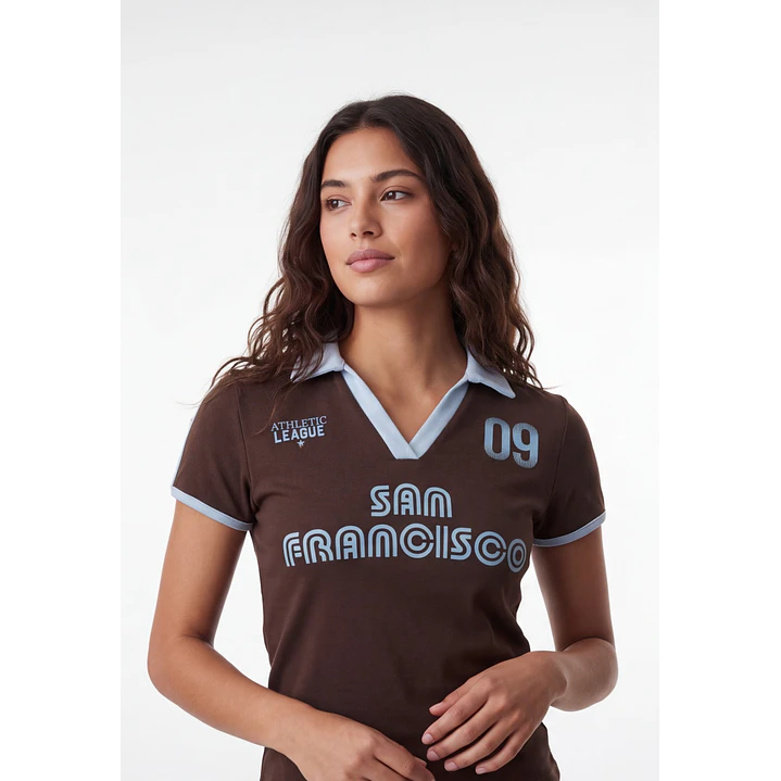 Polera Polo Mujer Café 4