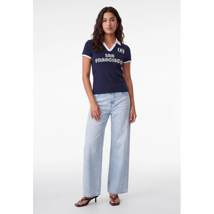 Polera Polo Mujer Azul 3