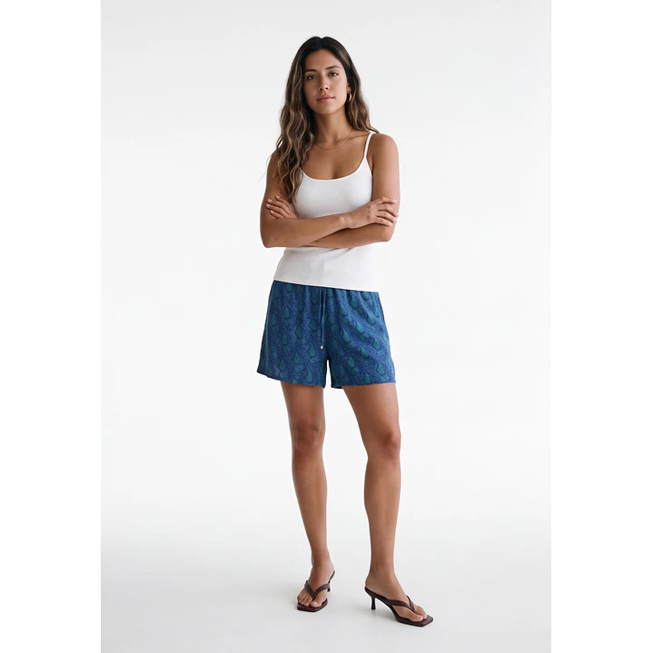 Short Indian Mujer Azul 3