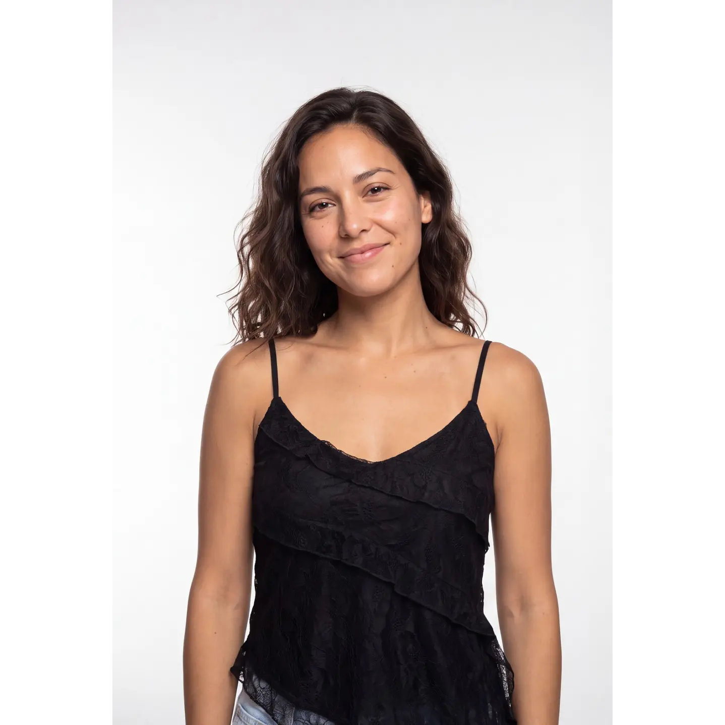 Peto Encaje Mujer Sin Manga Negro 4