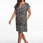 Vestido Hojas Mujer Negro - Miniatura 1