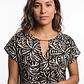Vestido Hojas Mujer Negro - Miniatura 4