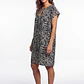 Vestido Hojas Mujer Negro - Miniatura 3