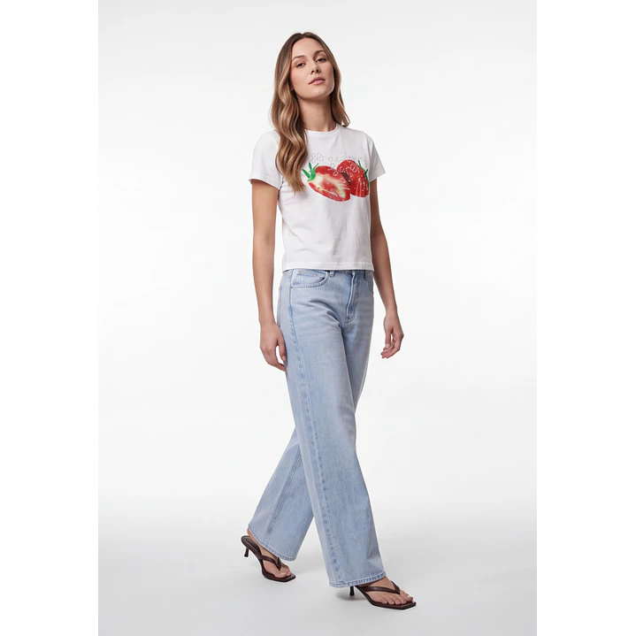Polera Frutillas Mujer Blanco 3