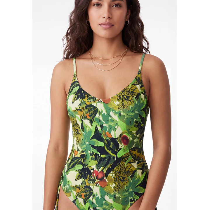 Traje De Baño Entero Mujer Verde 4