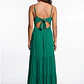 Vestido Largo Espalda Abierta Mujer Verde - Miniatura 2