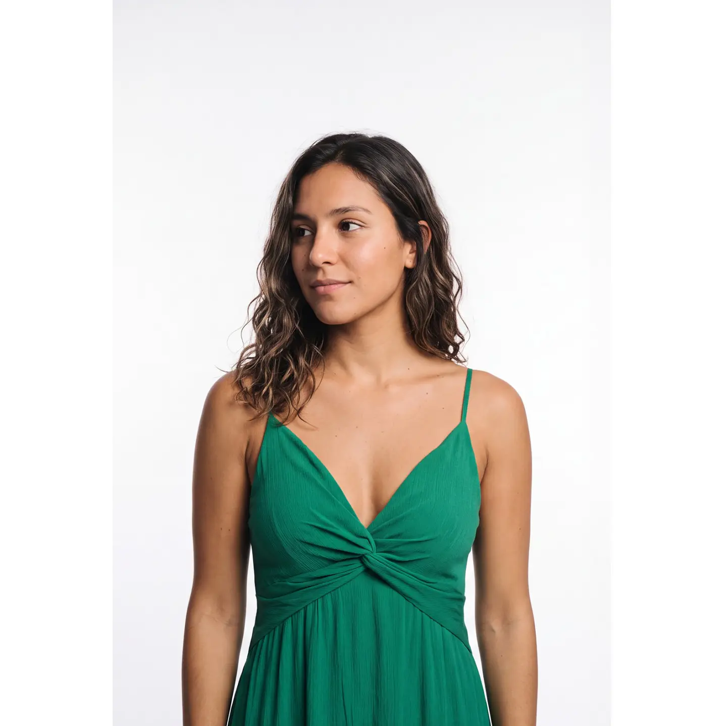 Vestido Largo Espalda Abierta Mujer Verde 4